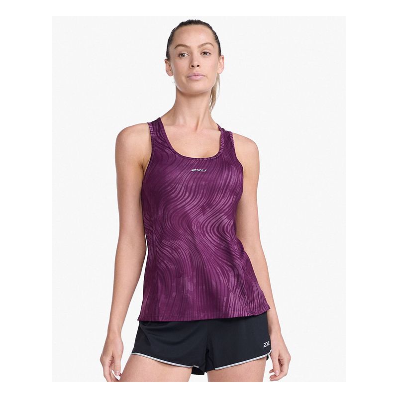 2XU Light Speed Singlet, Damen, Wavy Daze/Silver Reflective