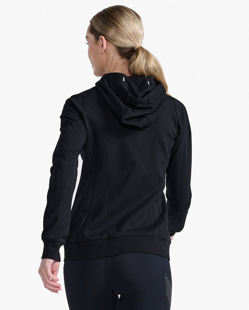 2XU Commute Full Zip Hoodie, Damen, Black/White