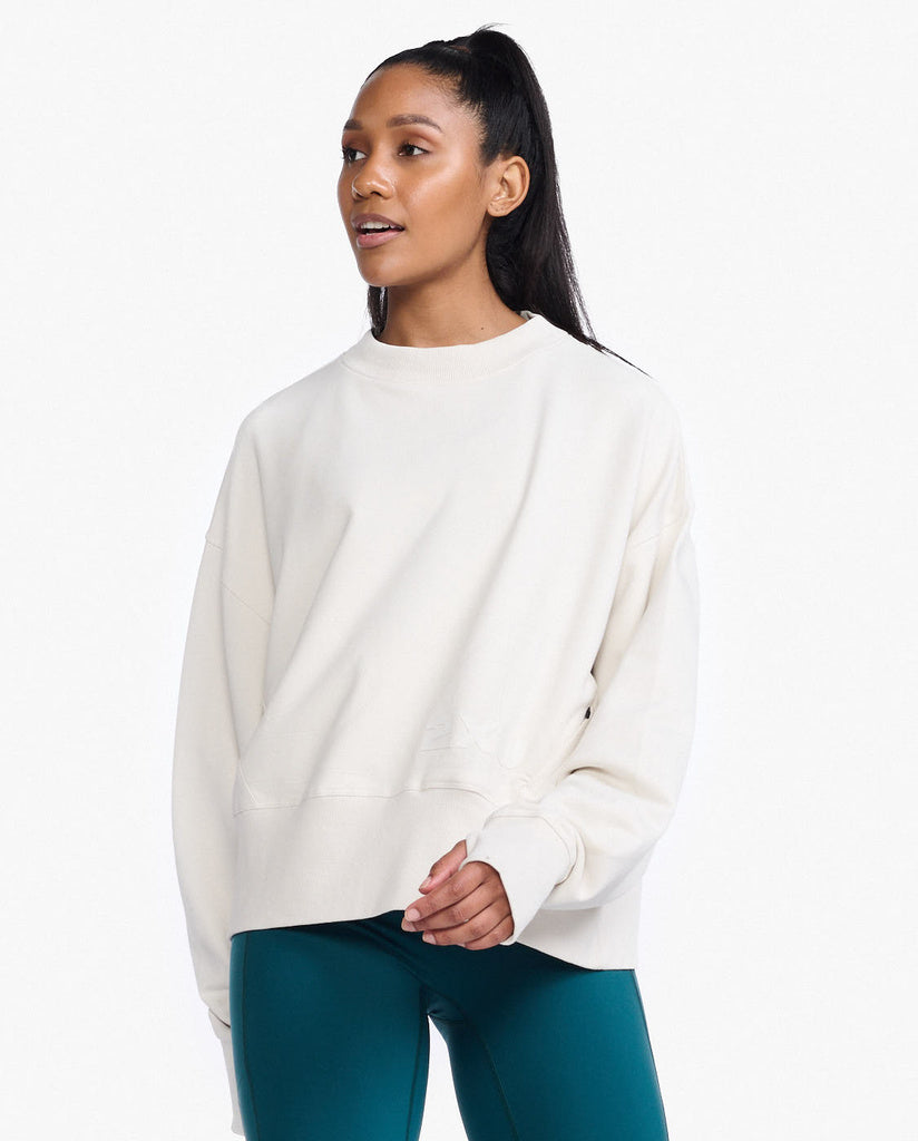 2XU Form Wide Hem Crew, Damen, Off White/Off White