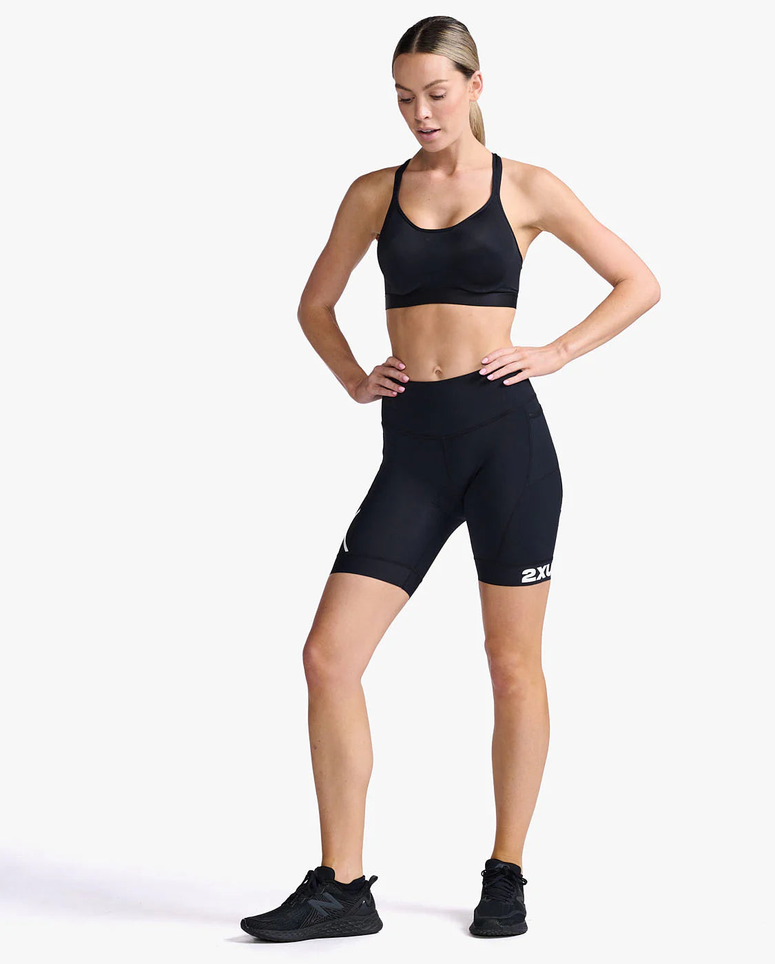 2XU Core Tri Short, Damen, black/white