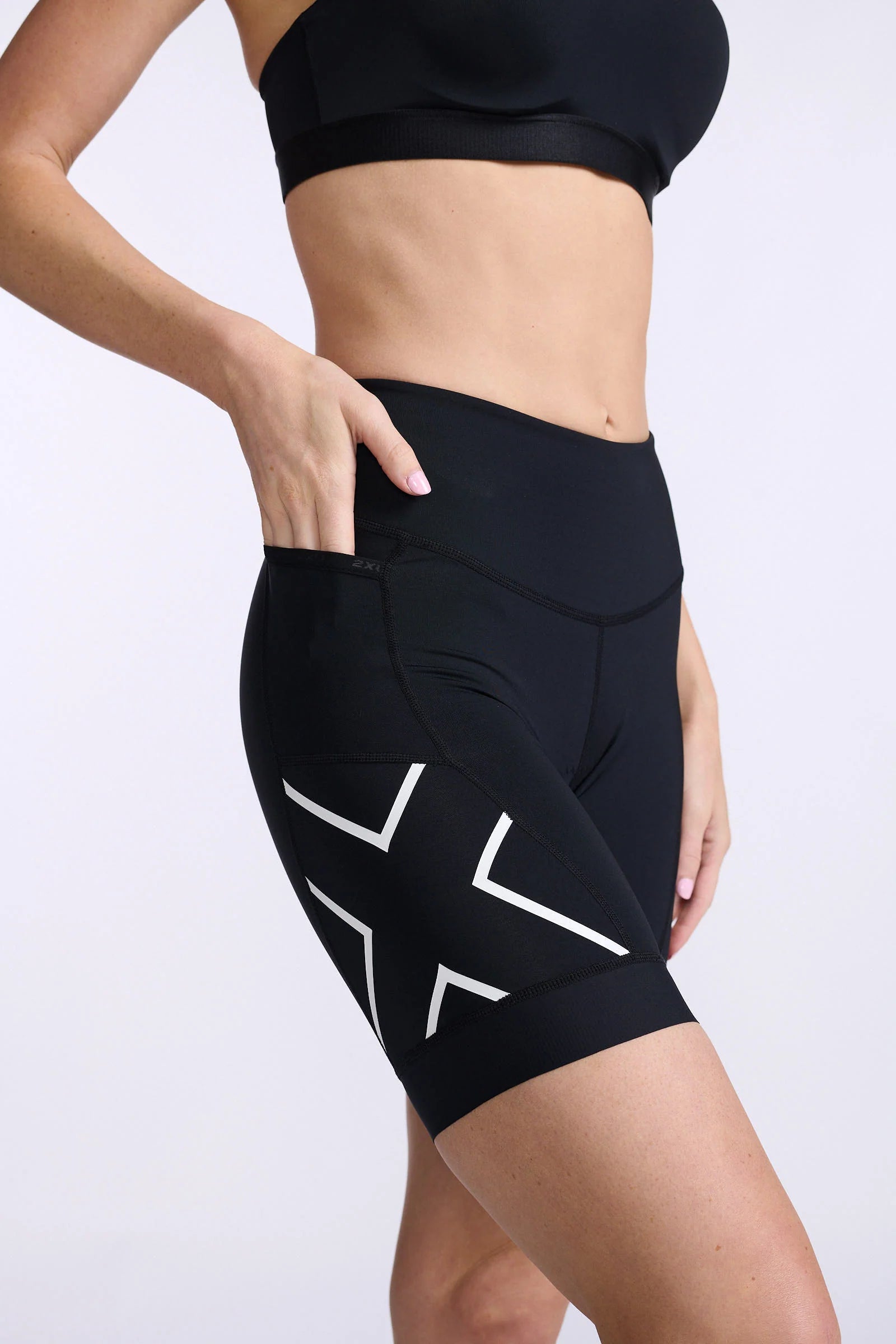 2XU Core Tri Short, Damen, black/white