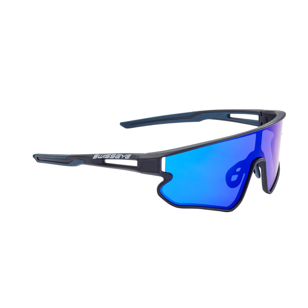 Swisseye Hurricane, matt black/blue, blue Revo lenses, sports glasses, cycling glasses