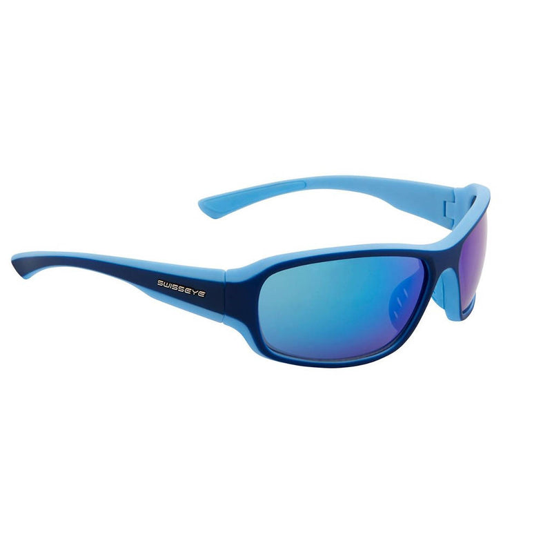 Swisseye Freeride, hellblau/dunkelblau matt, Gläser blau Revo, Sportbrille, Radbrille