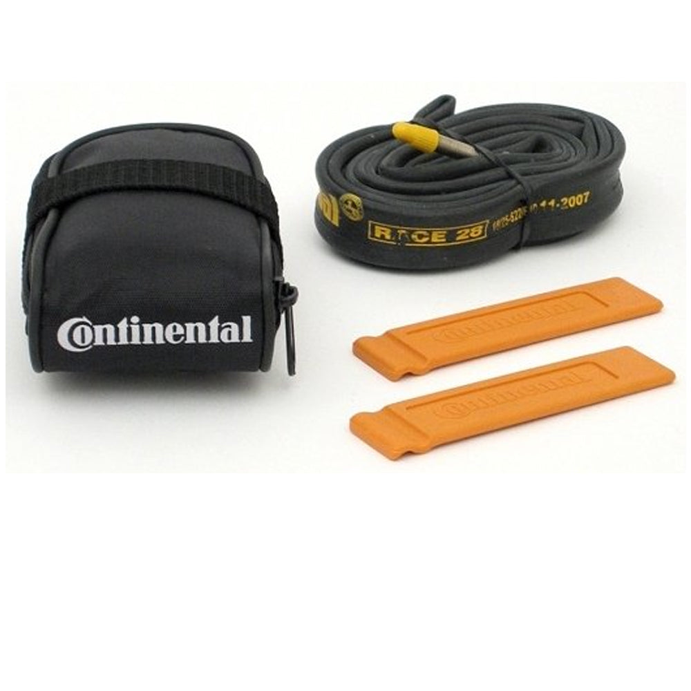 Continental tube bag including tube Race 28 (700C) S42 and two tire levers, black / orange