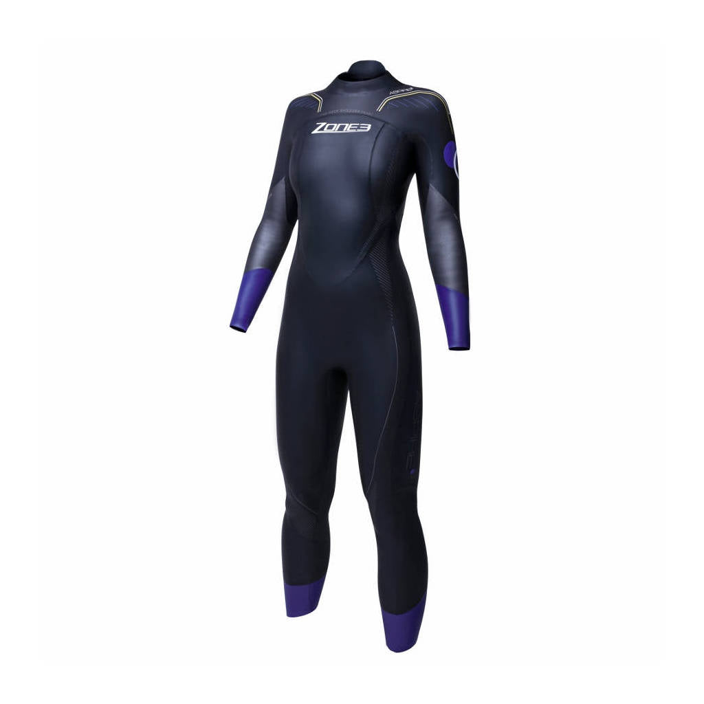 Tester Zone3 Women's Aspire Wetsuit, Neoprenanzug, Damen, schwarz/violett, Größe XL