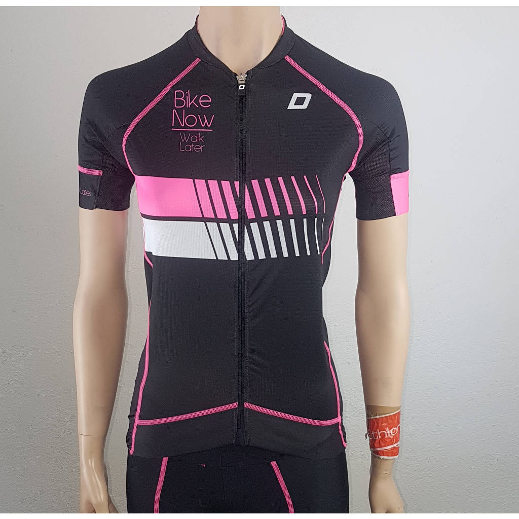 Doltcini Sportswear, Cycling Jersey Shortsleeves Pro, Radtrikot, Damen, schwarz/weiß/pink,