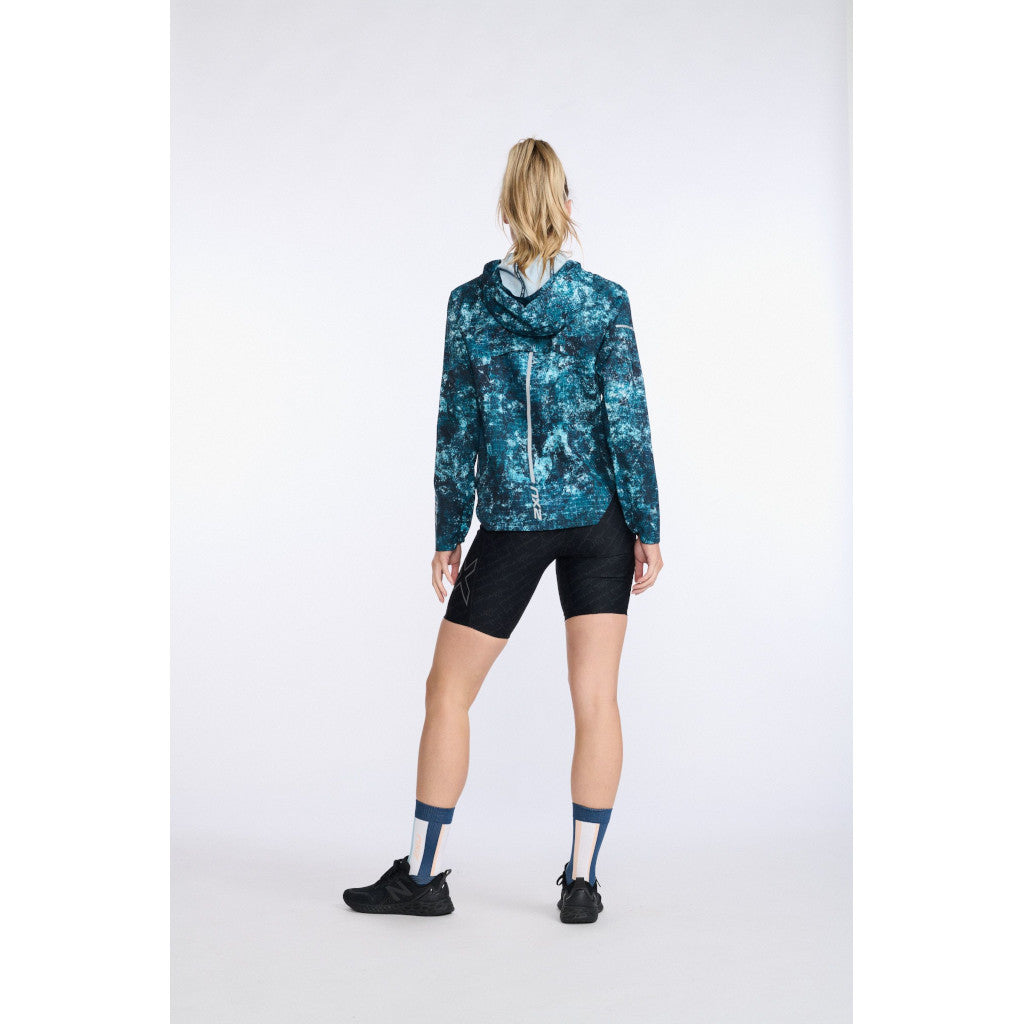 2XU Aero Jacket, women, trailscape bluejay/silver reflective, blue/mottled