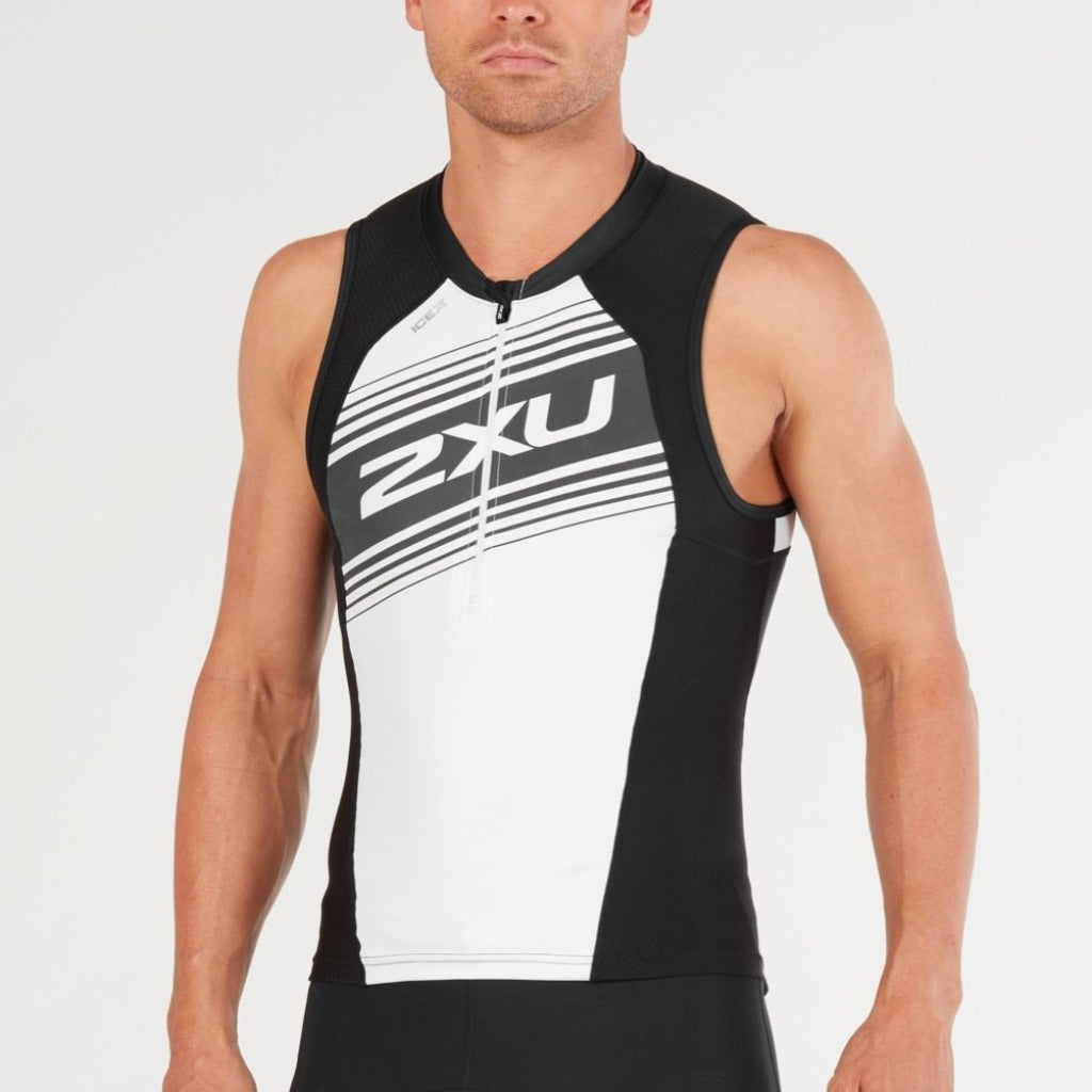 2XU Compression Tri Singlet, men, black/white