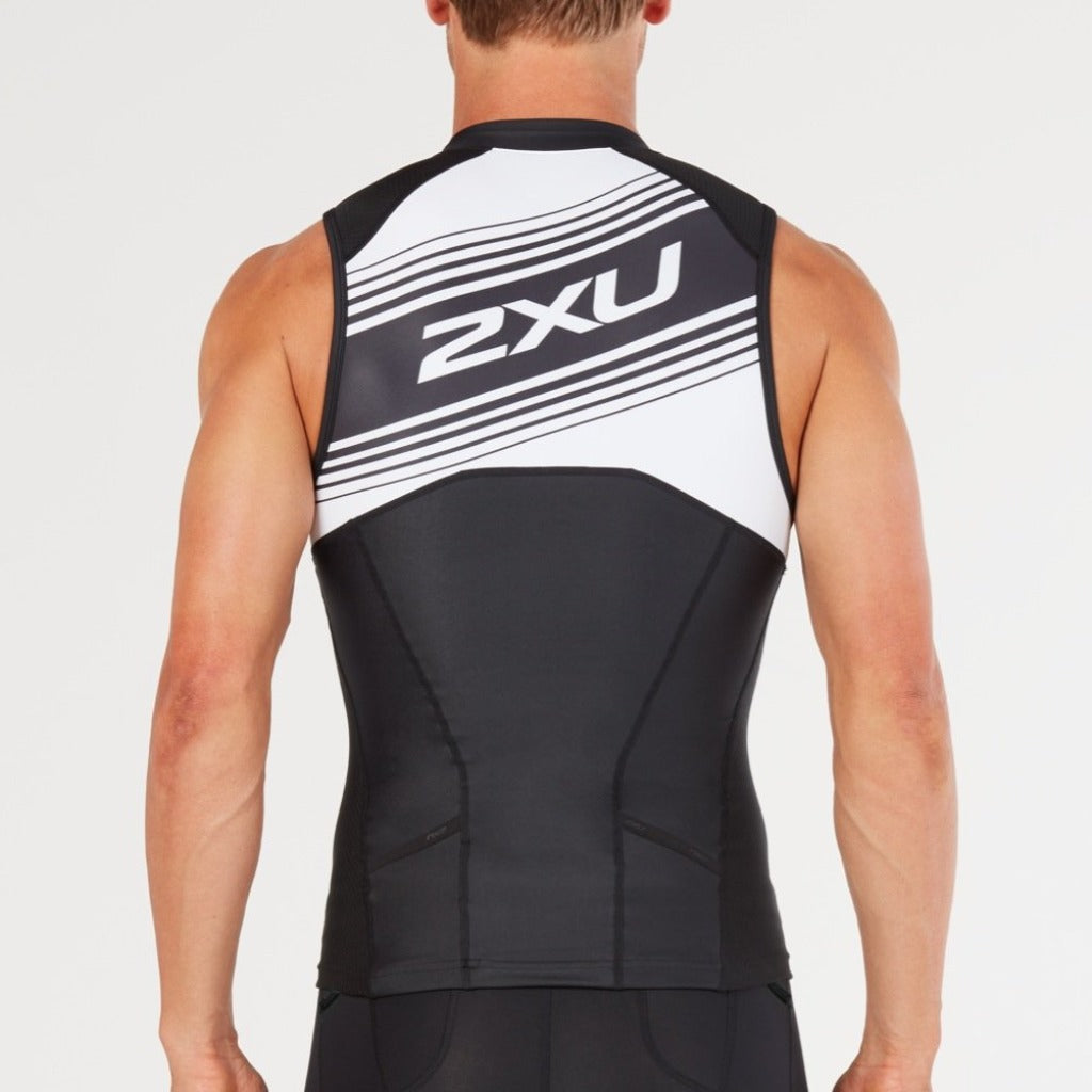 2XU Compression Tri Singlet, men, black/white