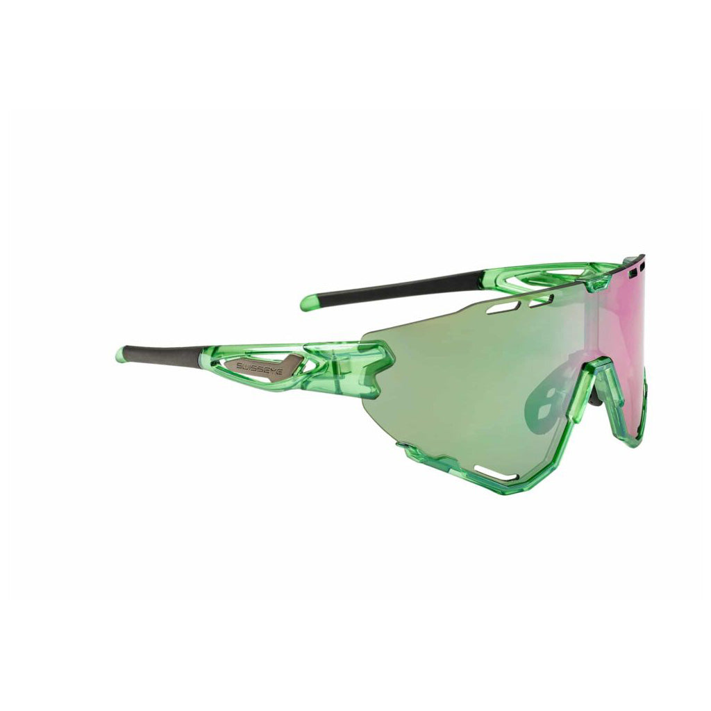 Swisseye Mantra, laser green, lenses smoke green Revo, sports glasses, cycling glasses 