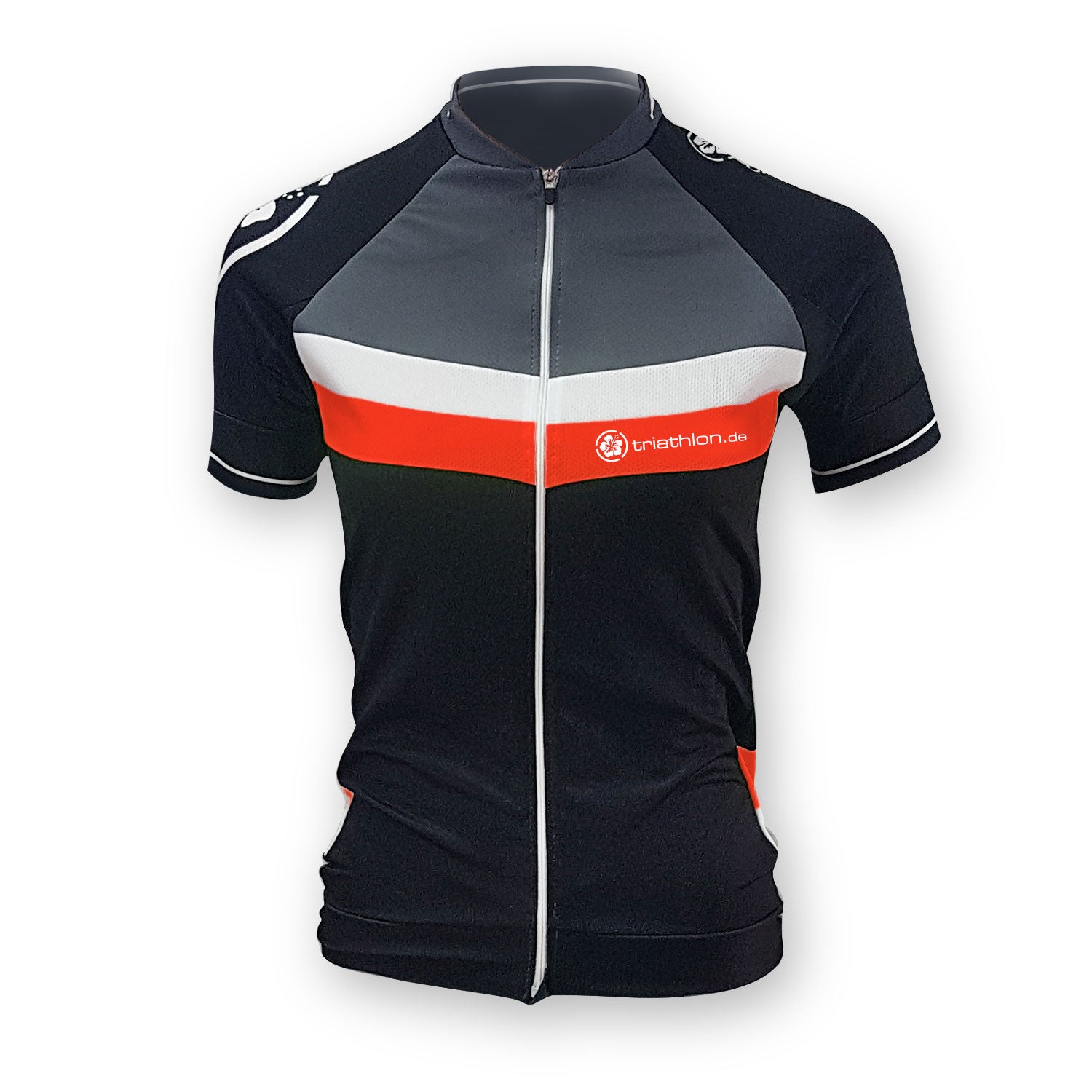 triathlon.de elite cycling jersey, women, black/grey/red