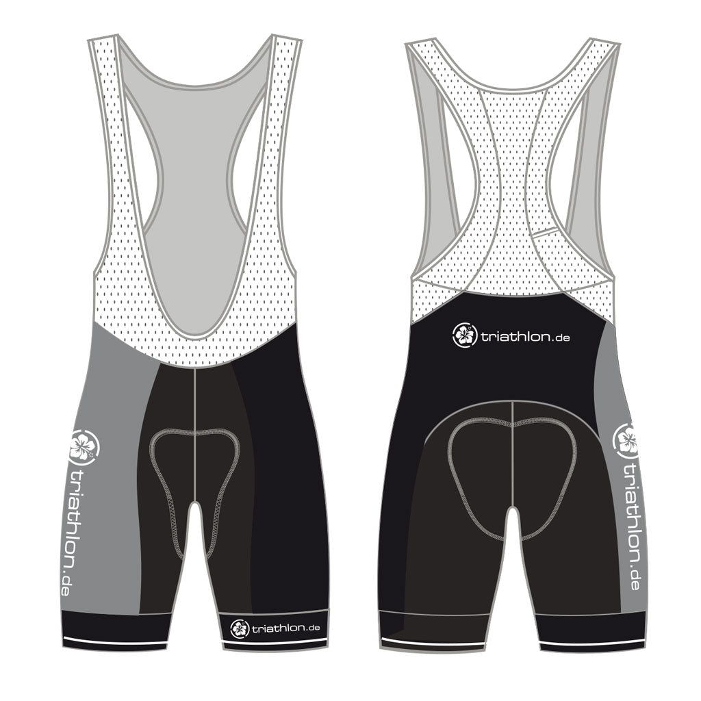 triathlon.de Elite Bib Short, cycling bib shorts, women, black/grey