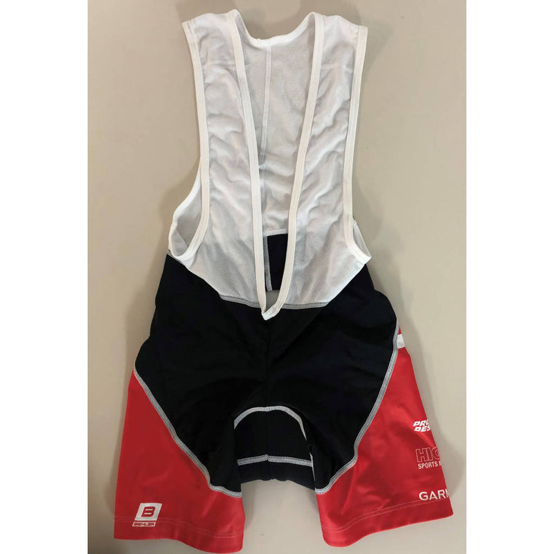 triathlon.de Basic Bib Short, Rad-Trägerhose, Damen, schwarz/rot/weiß