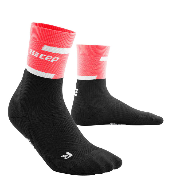 CEP The Run Compression Socks - Mid Cut, Damen, pink/black, pink/schwarz