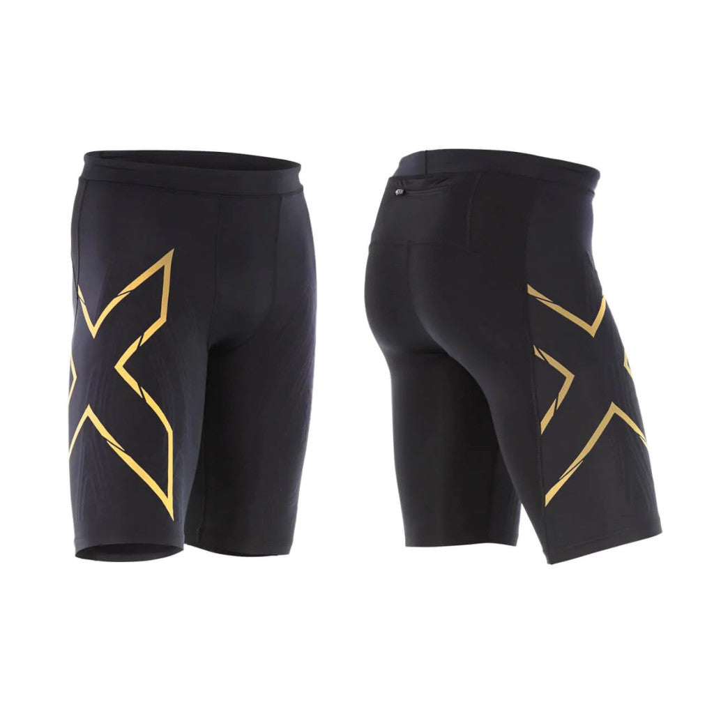 2XU MCS Run Compression Shorts, Herren, black/gold reflective