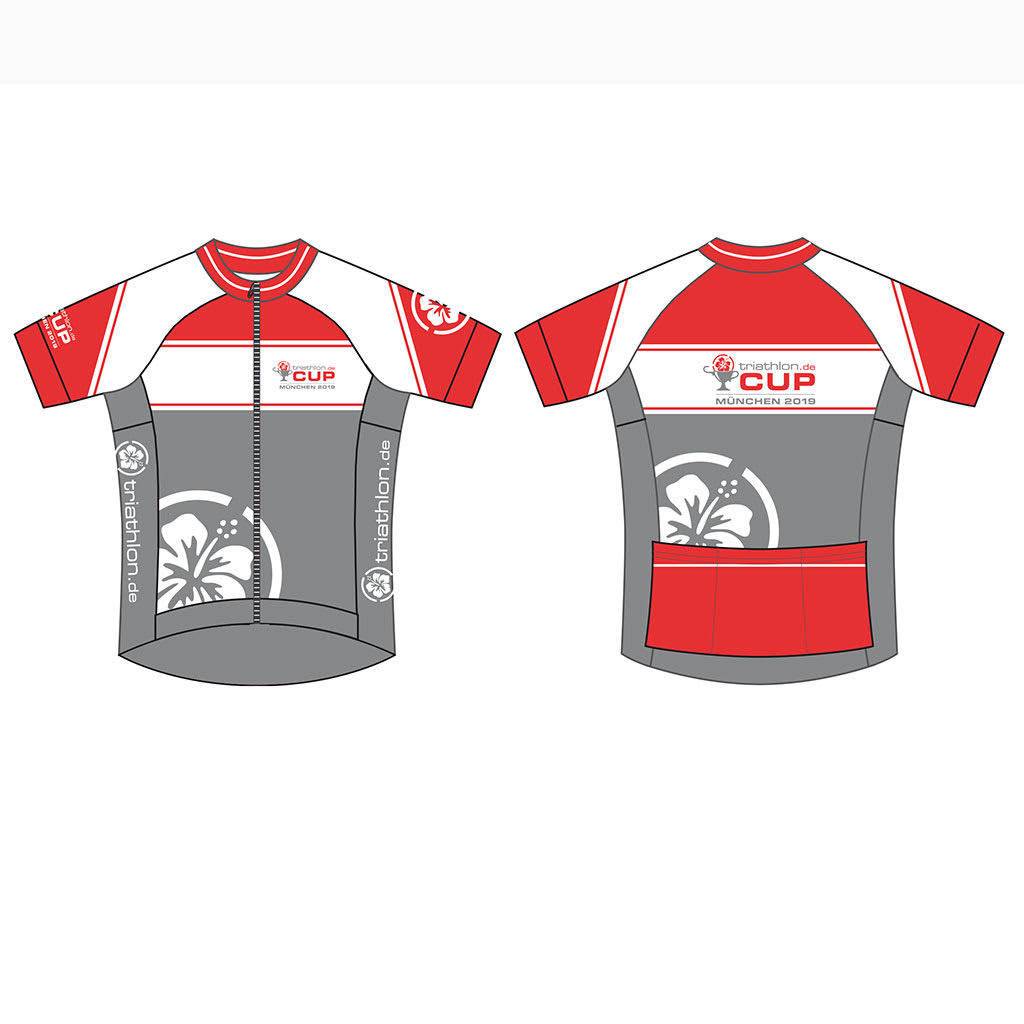 triathlon.de Elite cycling jersey, women, grey/red/white, triathlon.de Cup Munich 2019